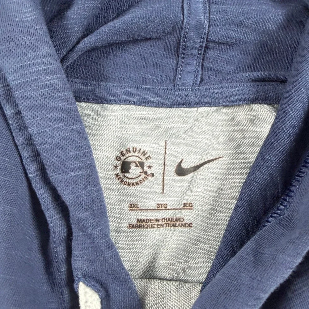 Nike Seattle Mariners Hoodie Mens 3XL Gray Navy Blue Raglan Slub 3/4 Sleeve